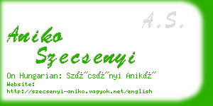 aniko szecsenyi business card